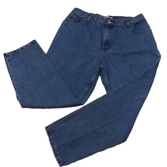 Levi's 550 Vintage Blue Medium Wash High Rise Tapered Straight Leg Denim Jean - Picture 1 of 10